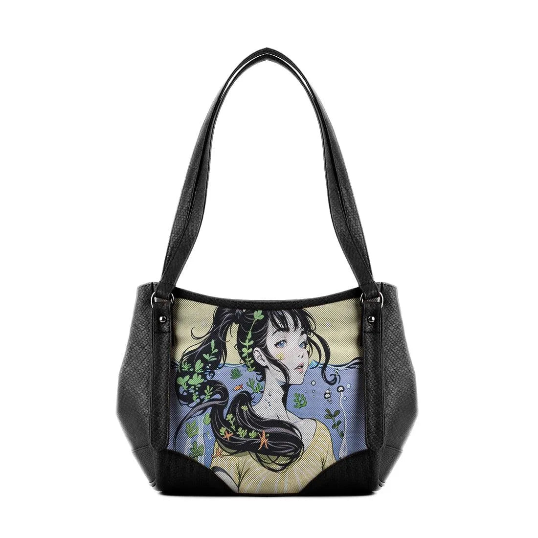Black Leather Tote young beauty - CANVAEGYPT