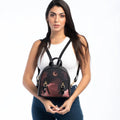 Black Mini Backpack Pink Clouds