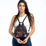 Black Mini Backpack Pink Clouds