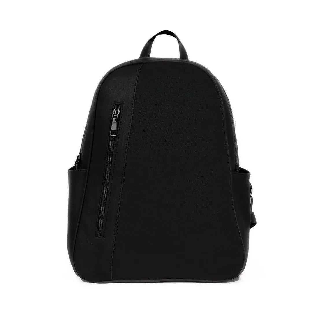 Black Mixed Backpack Solid Black - 1