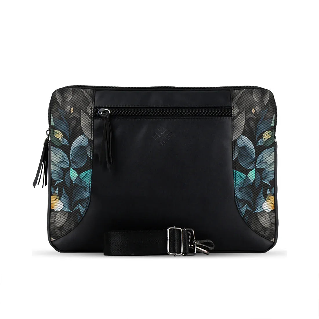 Black Mixed Laptop Sleeve Leaves - 1