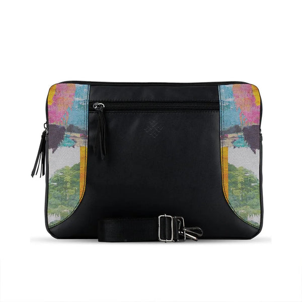 Black Mixed Laptop Sleeve  Old Paper - CANVAEGYPT