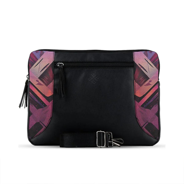 Black Mixed Laptop Sleeve  Stripe Wave