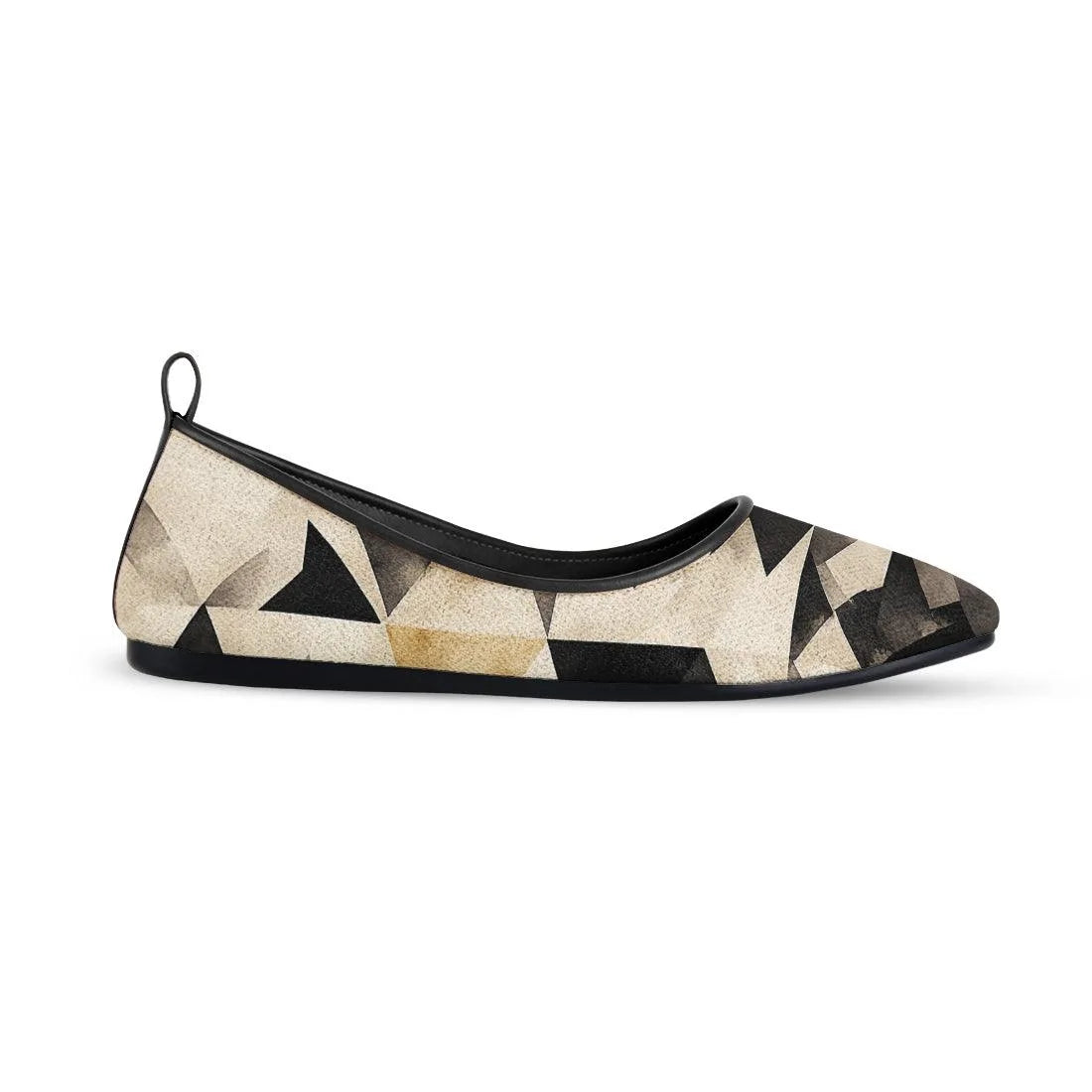 Black Round Toe Shoe Dusty – كوتشي فلات حريمي، صورة تانية – ECADRA