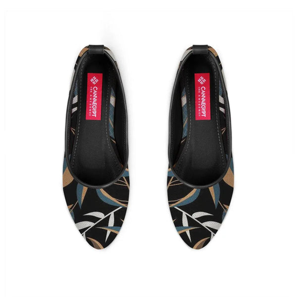 Black Round Toe Shoe Leaves