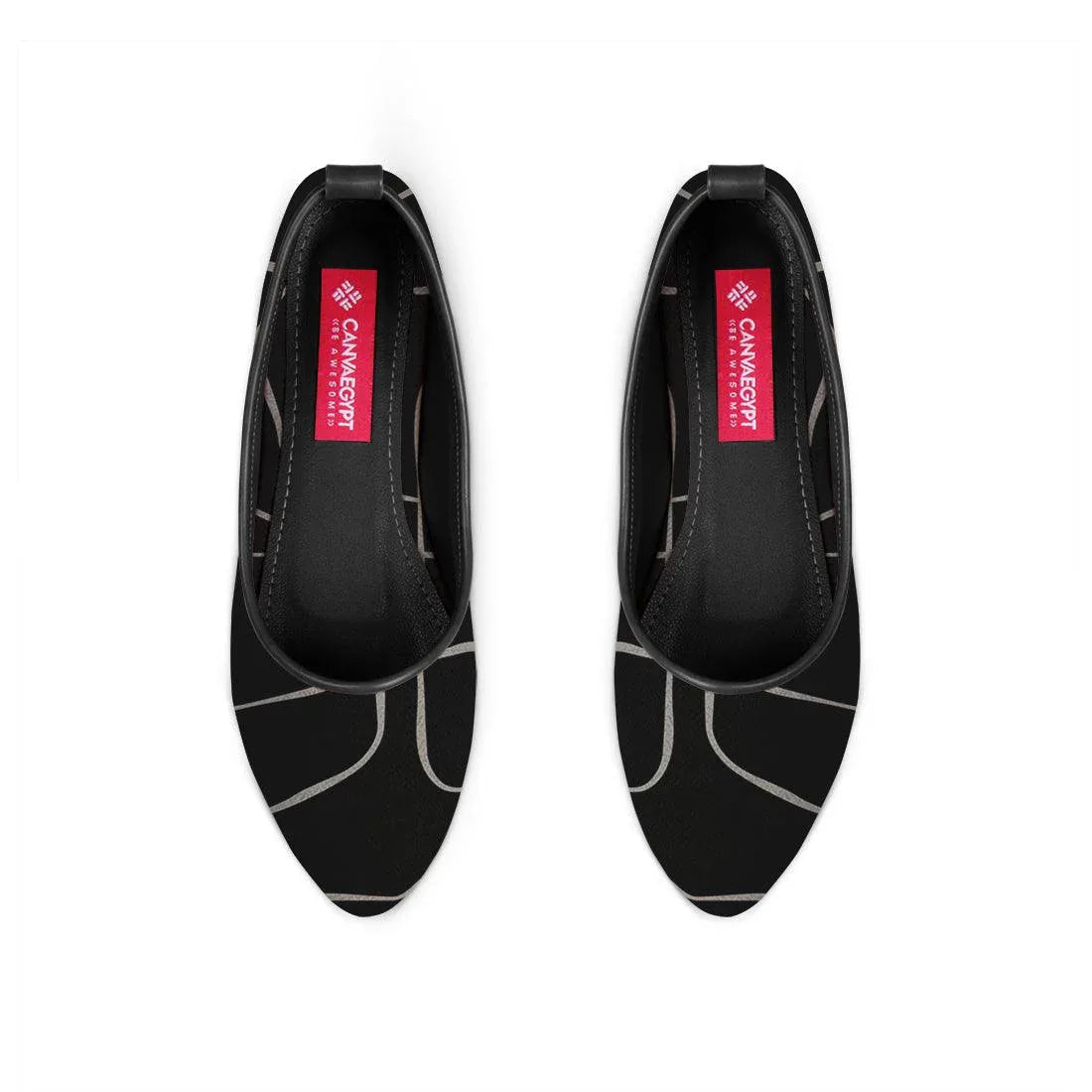 Black Round Toe Shoe Line in black