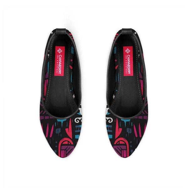 Black Round Toe Shoe Muddled - CANVAEGYPT