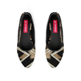 Black Round Toe Shoe ZigZag