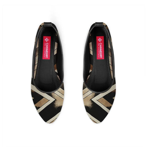 Black Round Toe Shoe ZigZag