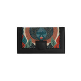Black Sleek Elegance Fold Wallet with Ethereal Lunar Portrait - 2