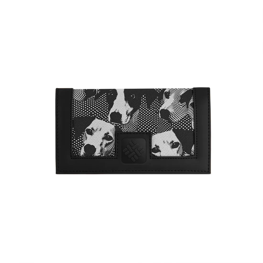 Black Sleek Elegance Fold Wallet with Monochrome Dog Portraits - 2