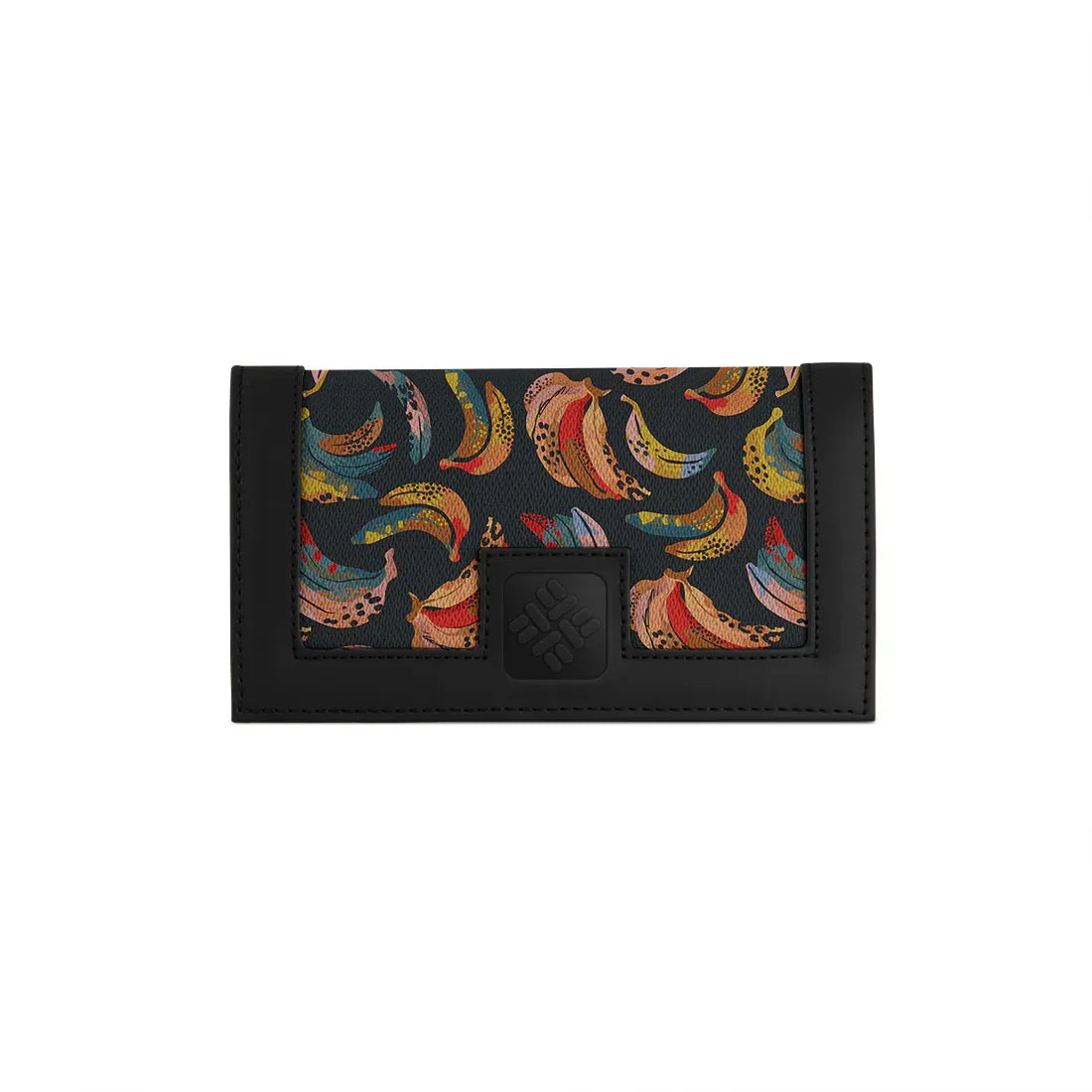 Black Sleek Elegance Fold Wallet with Pop-Art Banana Burst - 2