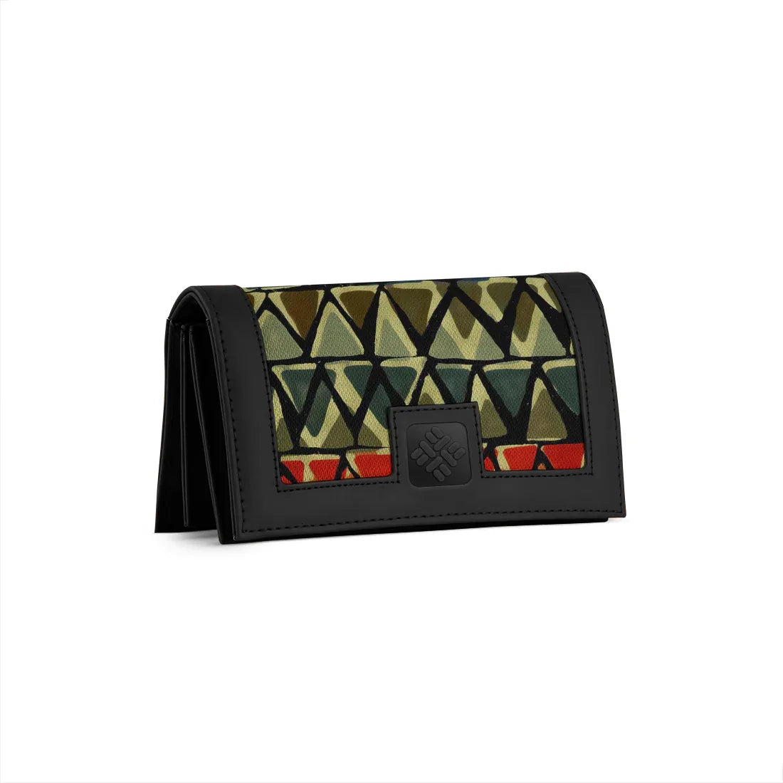 Black Sleek Elegance Fold Wallet with Tribal Chevron Vibes - 1