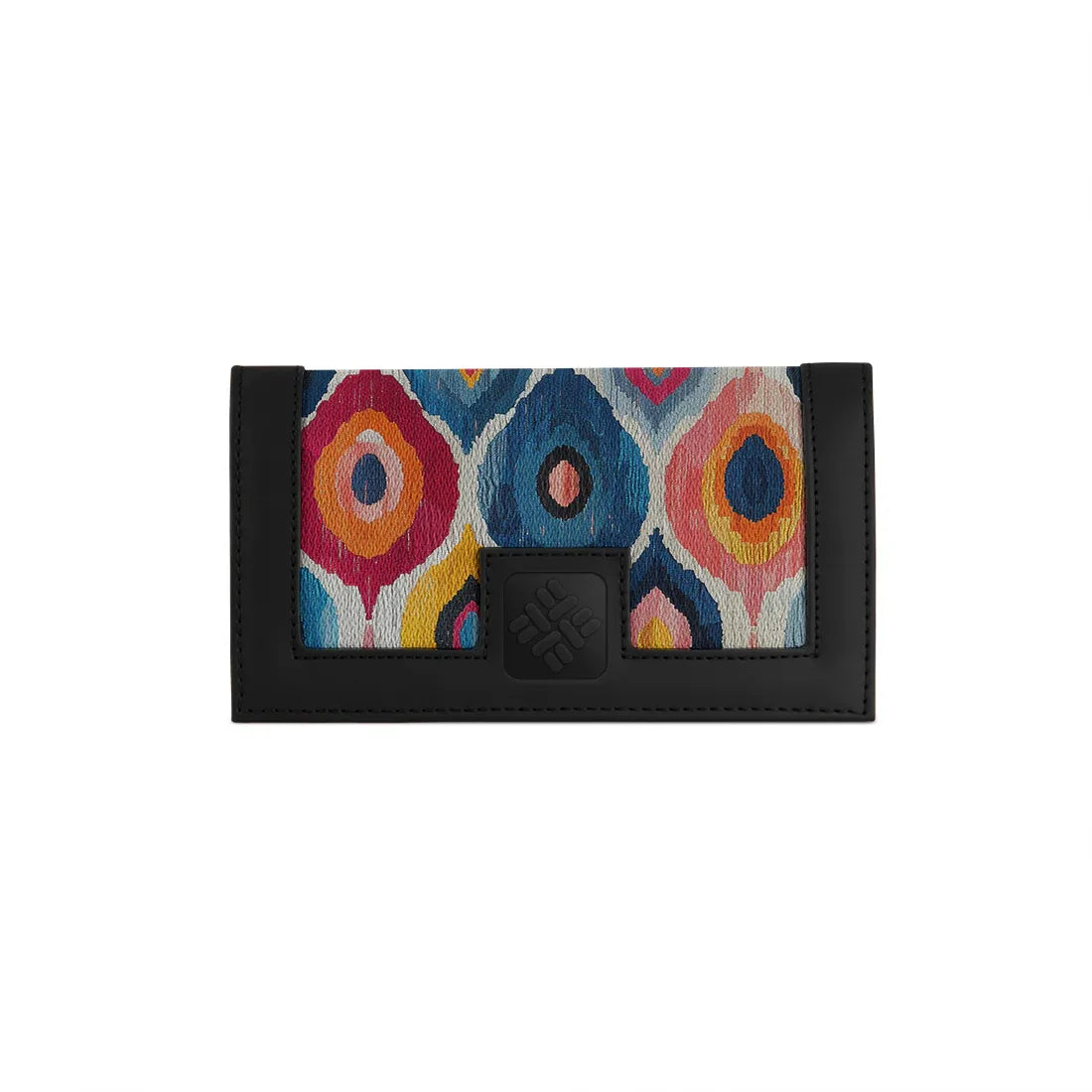 Black Sleek Elegance Fold Wallet with Vibrant Abstract Ikat Pattern - 2