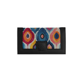 Black Sleek Elegance Fold Wallet with Vibrant Abstract Ikat Pattern - 2