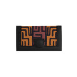Black Sleek Elegance Fold Wallet with Warm Tribal Maze Pattern