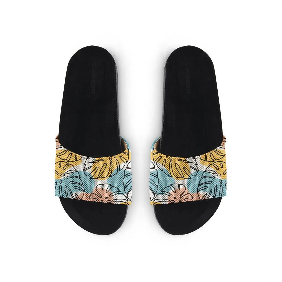 Black Slide Slipper Floral