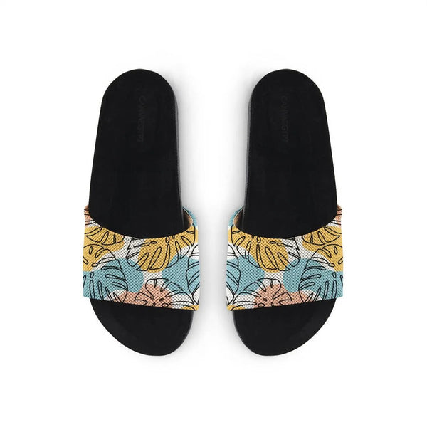 Black Slide Slipper Floral