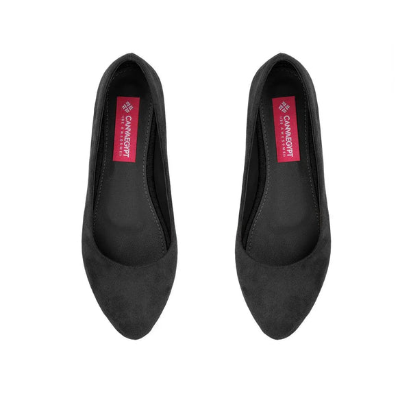 Black Solid Round Toe
