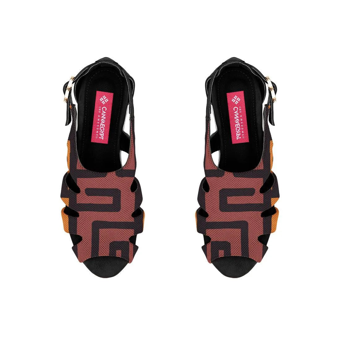Black Spider Toe Sandal African Symbol