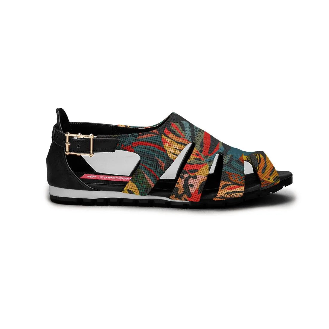 Black Spider Toe Sandal Big Leafs