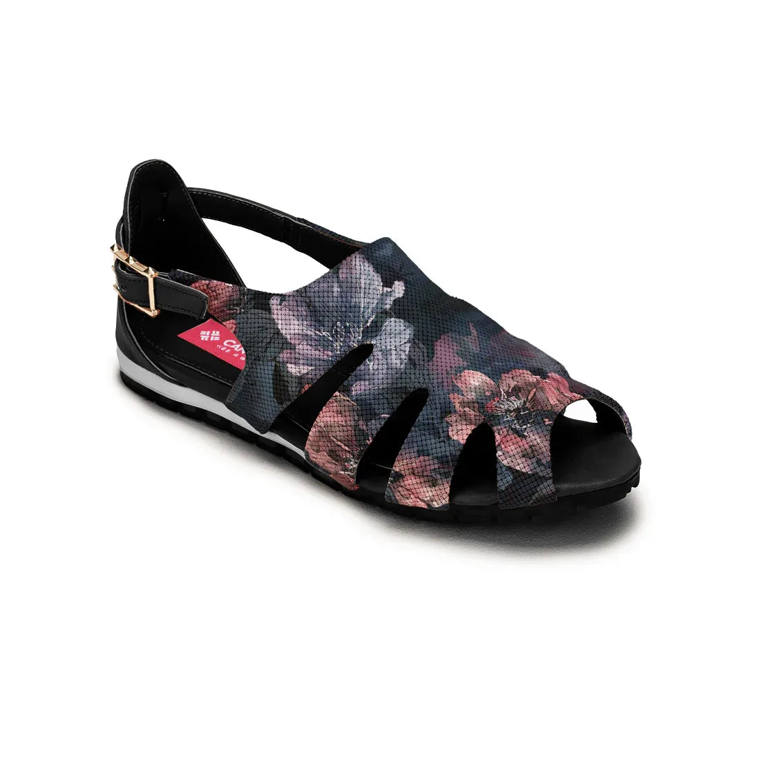 Black Spider Toe Sandal Dark Pattern - 1