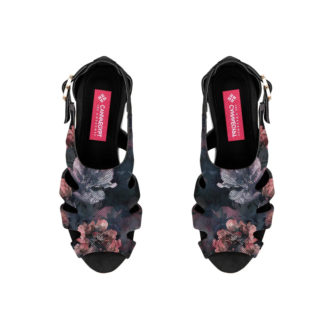 Black Spider Toe Sandal Dark Pattern
