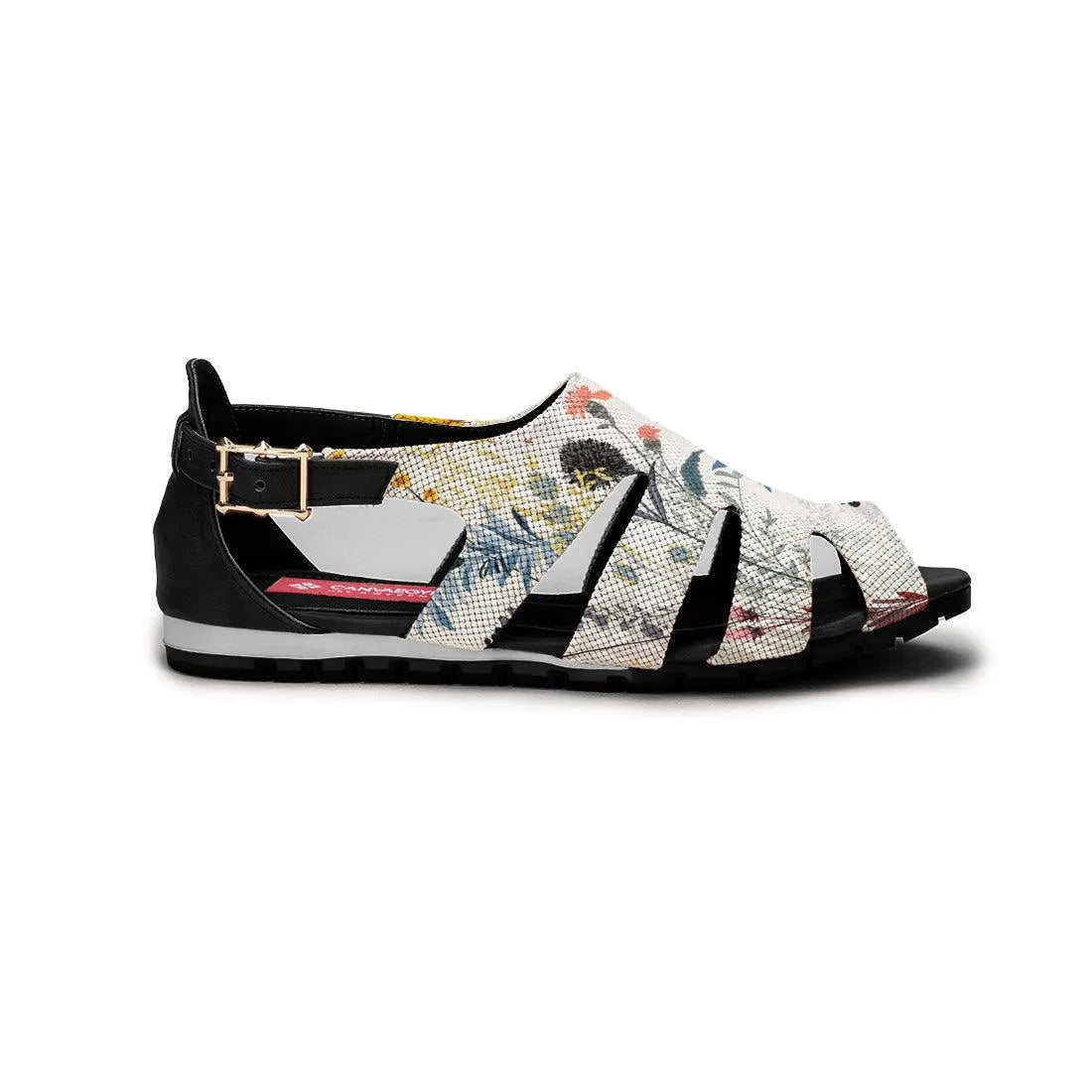 Black Spider Toe Sandal Floary - CANVAEGYPT