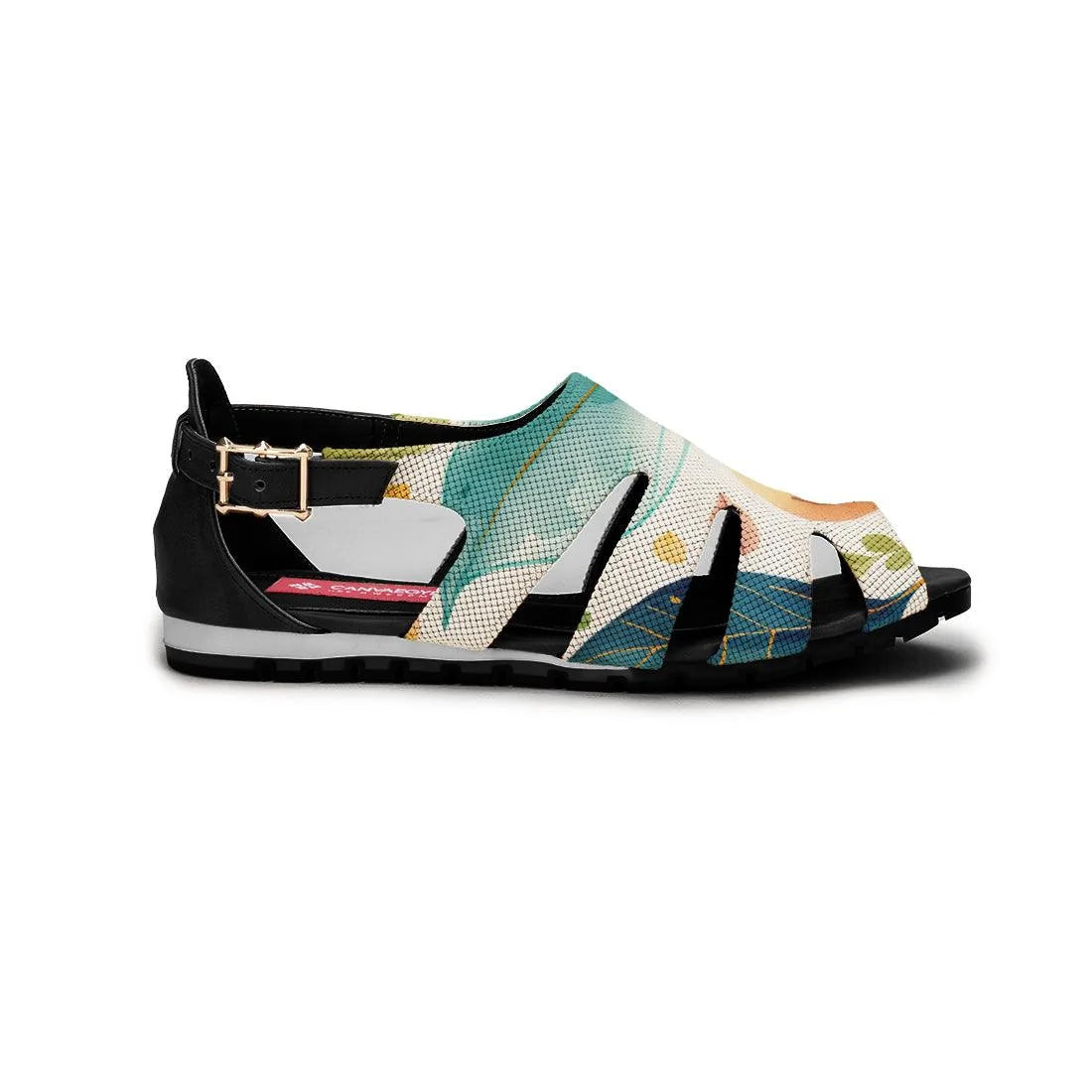 Black Spider Toe Sandal Floral - CANVAEGYPT