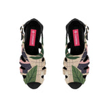 Black Spider Toe Sandal Leafs