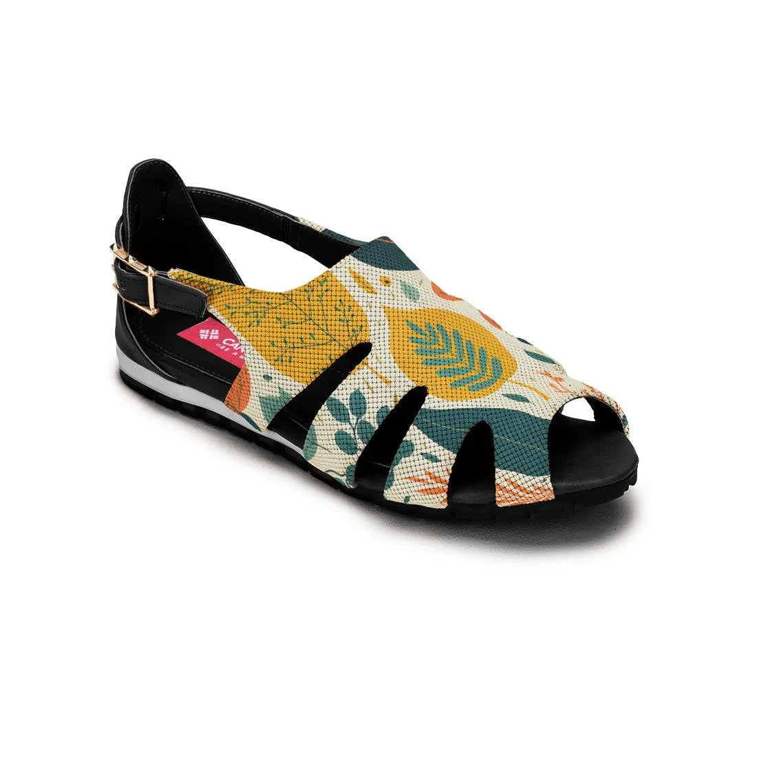 Black Spider Toe Sandal Leaves - CANVAEGYPT