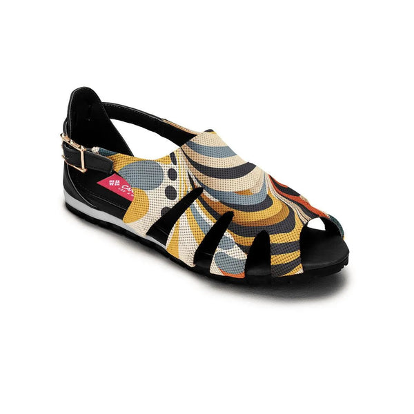 Black Spider Toe Sandal Multicolored