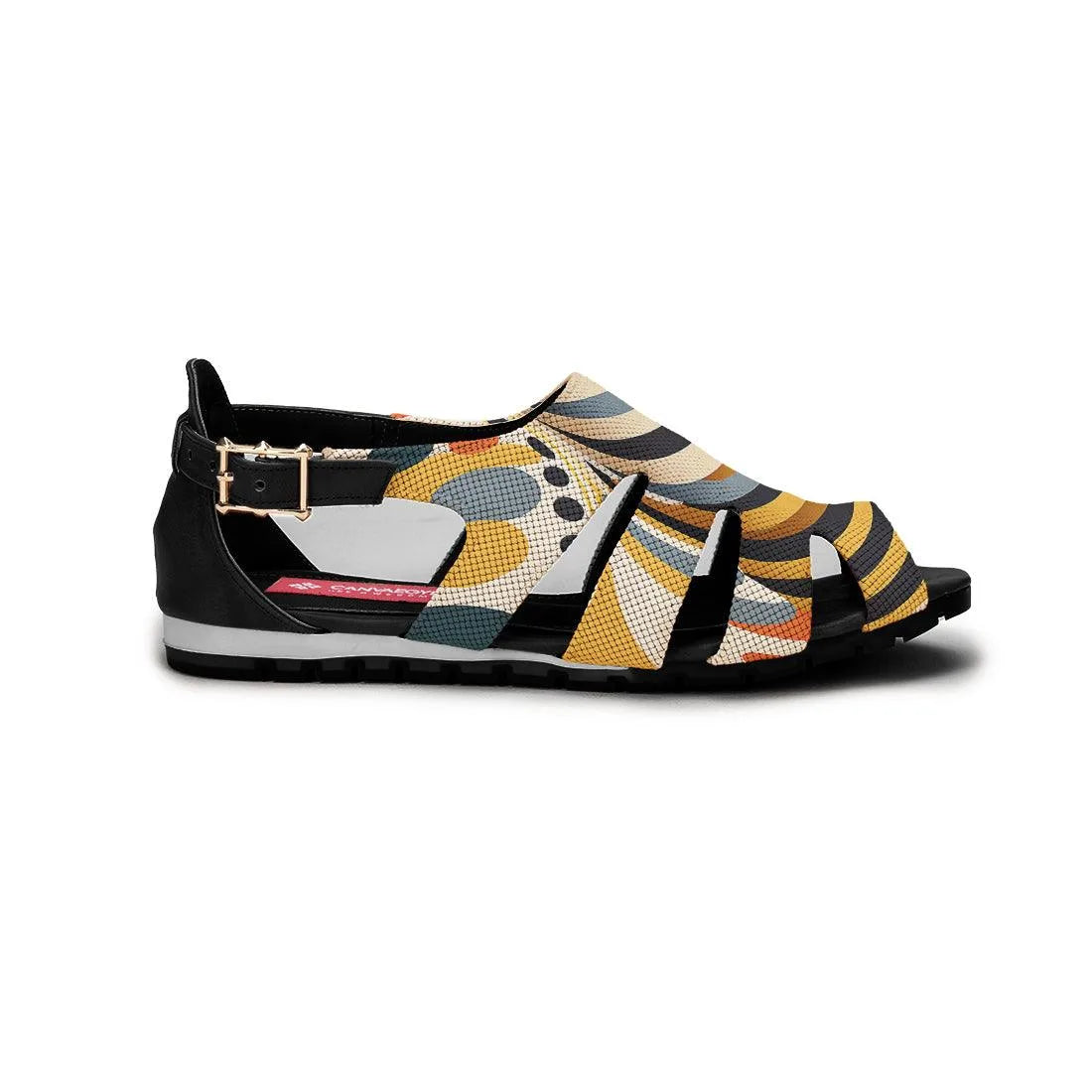 Black Spider Toe Sandal Multicolored