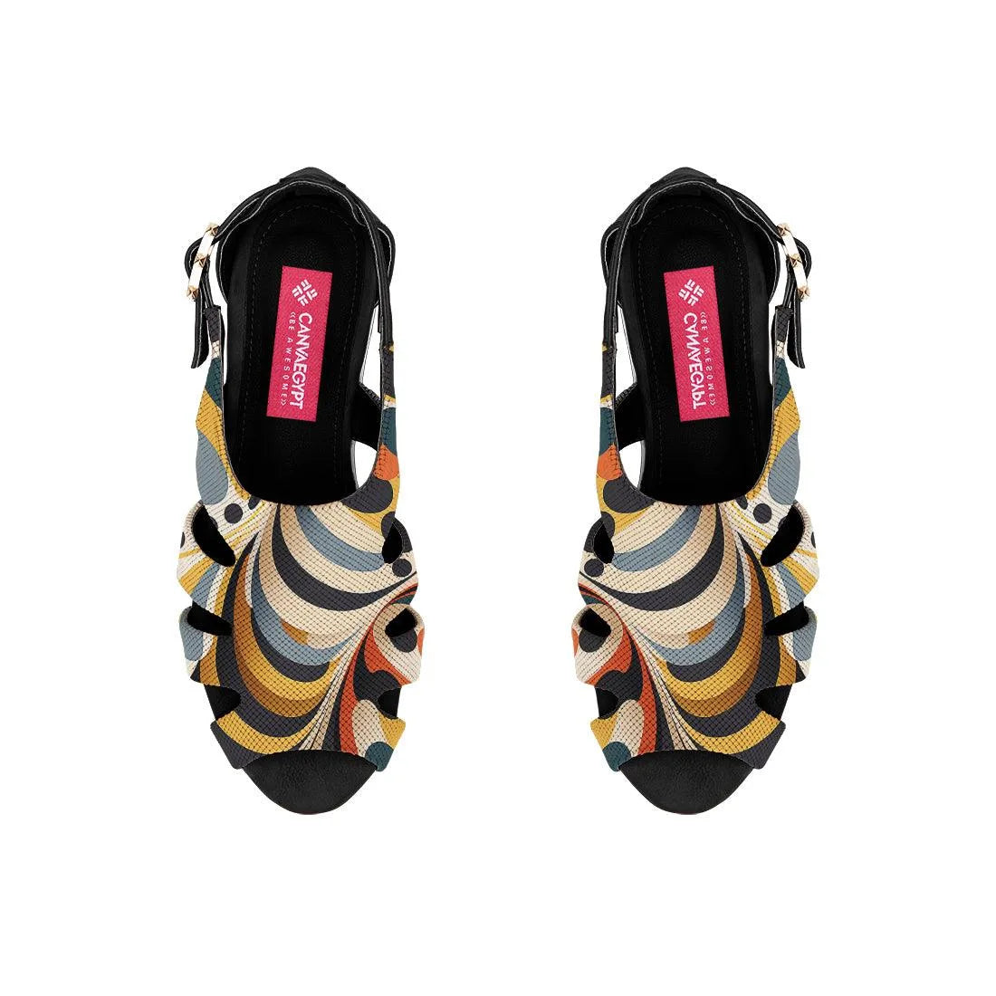 Black Spider Toe Sandal Multicolored - CANVAEGYPT