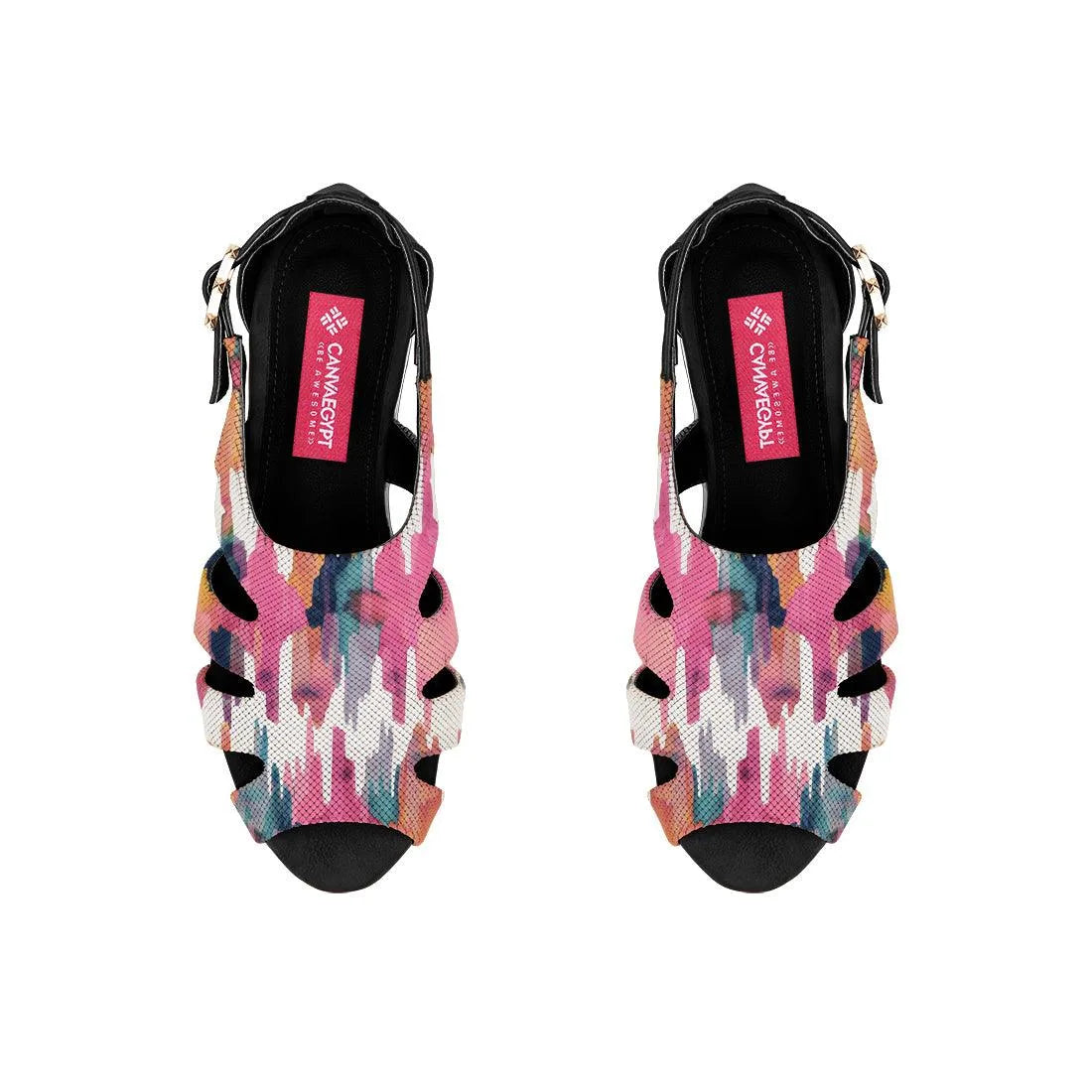 Black Spider Toe Sandal Rose quarts ikat