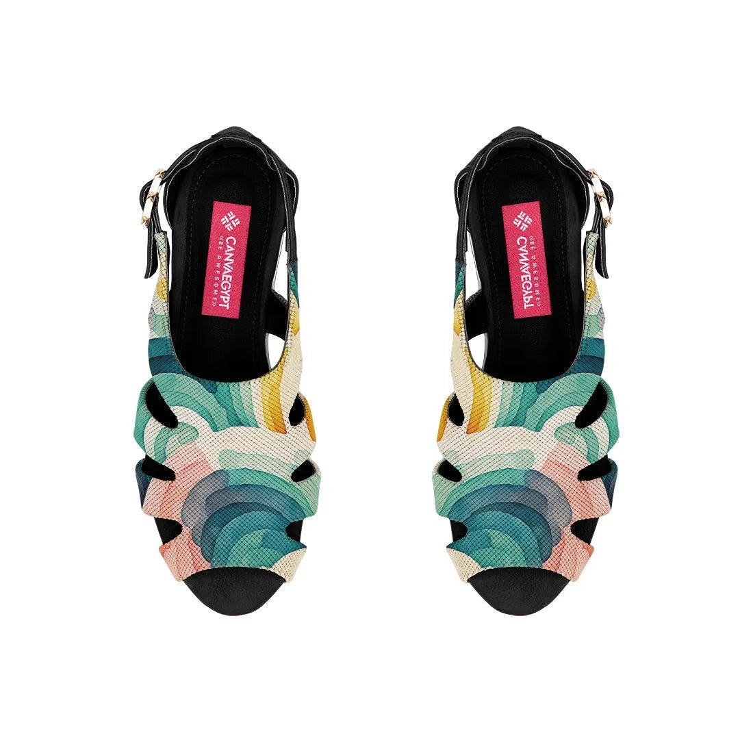 Black Spider Toe Sandal Scribbles - CANVAEGYPT