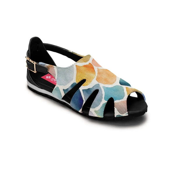 Black Spider Toe Sandal Seaside Mosaic