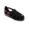 Black Spider Toe Sandal Solid Black