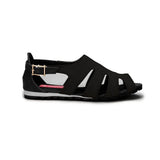 Black Spider Toe Sandal Solid Black