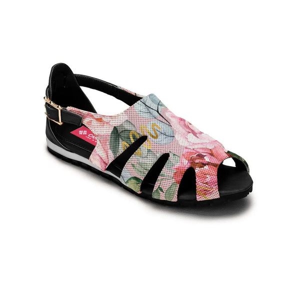 Black Spider Toe Sandal Watercolor Gentle