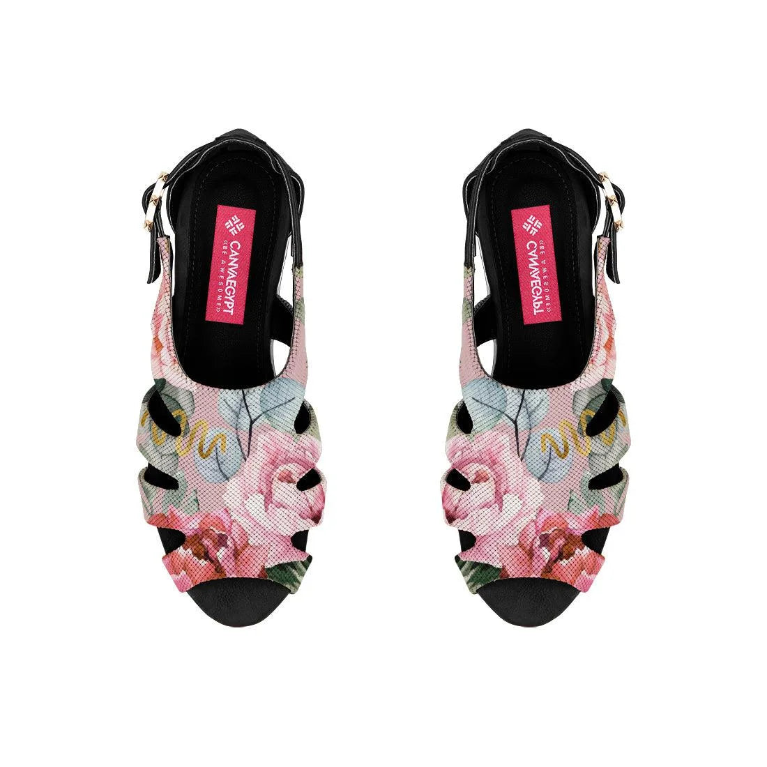 Black Spider Toe Sandal Watercolor Gentle - CANVAEGYPT
