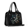 Black Travel Hobo Bag Leaves