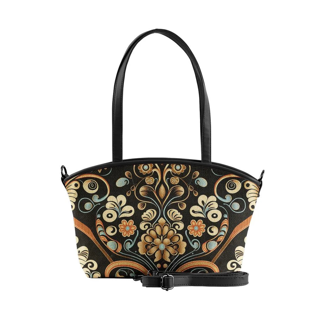 Black Wide Tote Bag Pinstripe