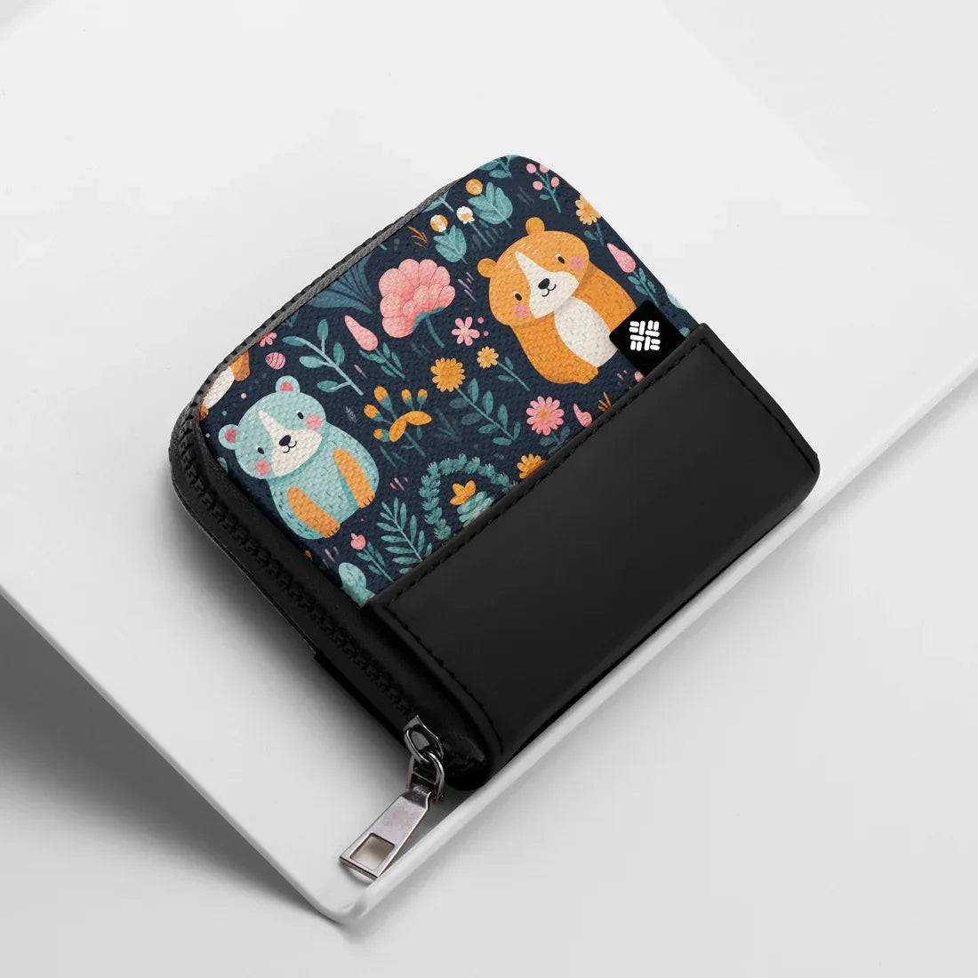Black ZipPop Wallet Bear Hug Garden - 1