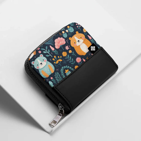 Black ZipPop Wallet Bear Hug Garden - 1