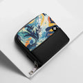 Black ZipPop Wallet Coral Swirl