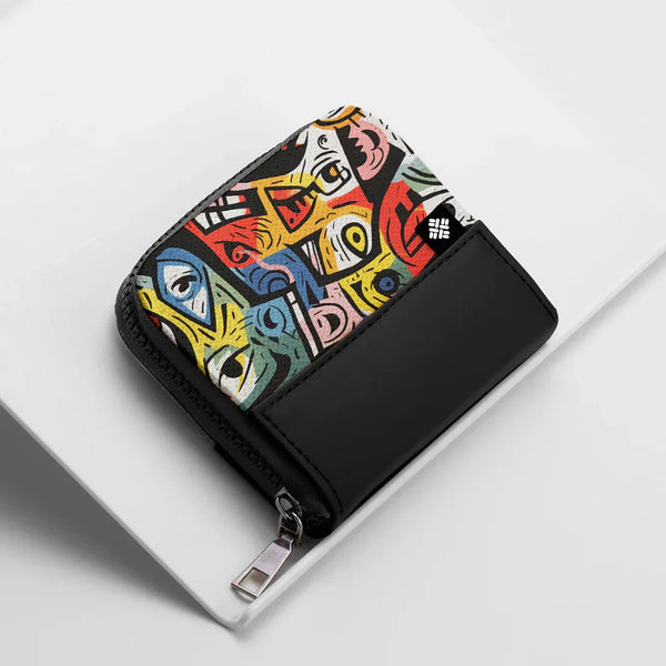 Black ZipPop Wallet Cubist Carnival - 1