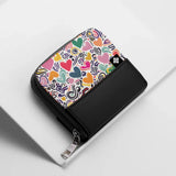 Black ZipPop Wallet Heart Beat Boho - 1