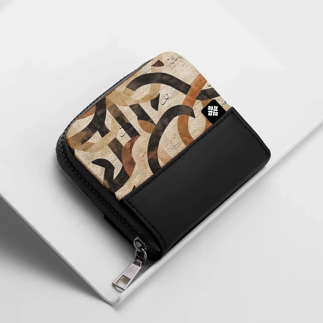 Black ZipPop Wallet Inkwash Curves - 1