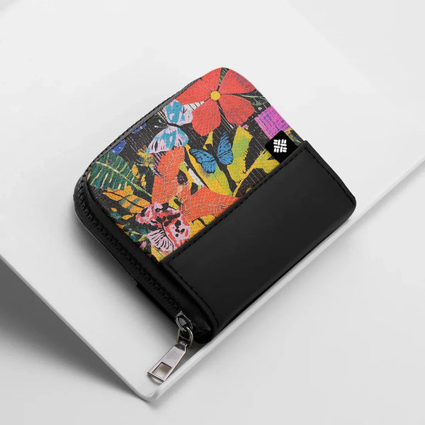 Black ZipPop Wallet Jungle Flutter - 1